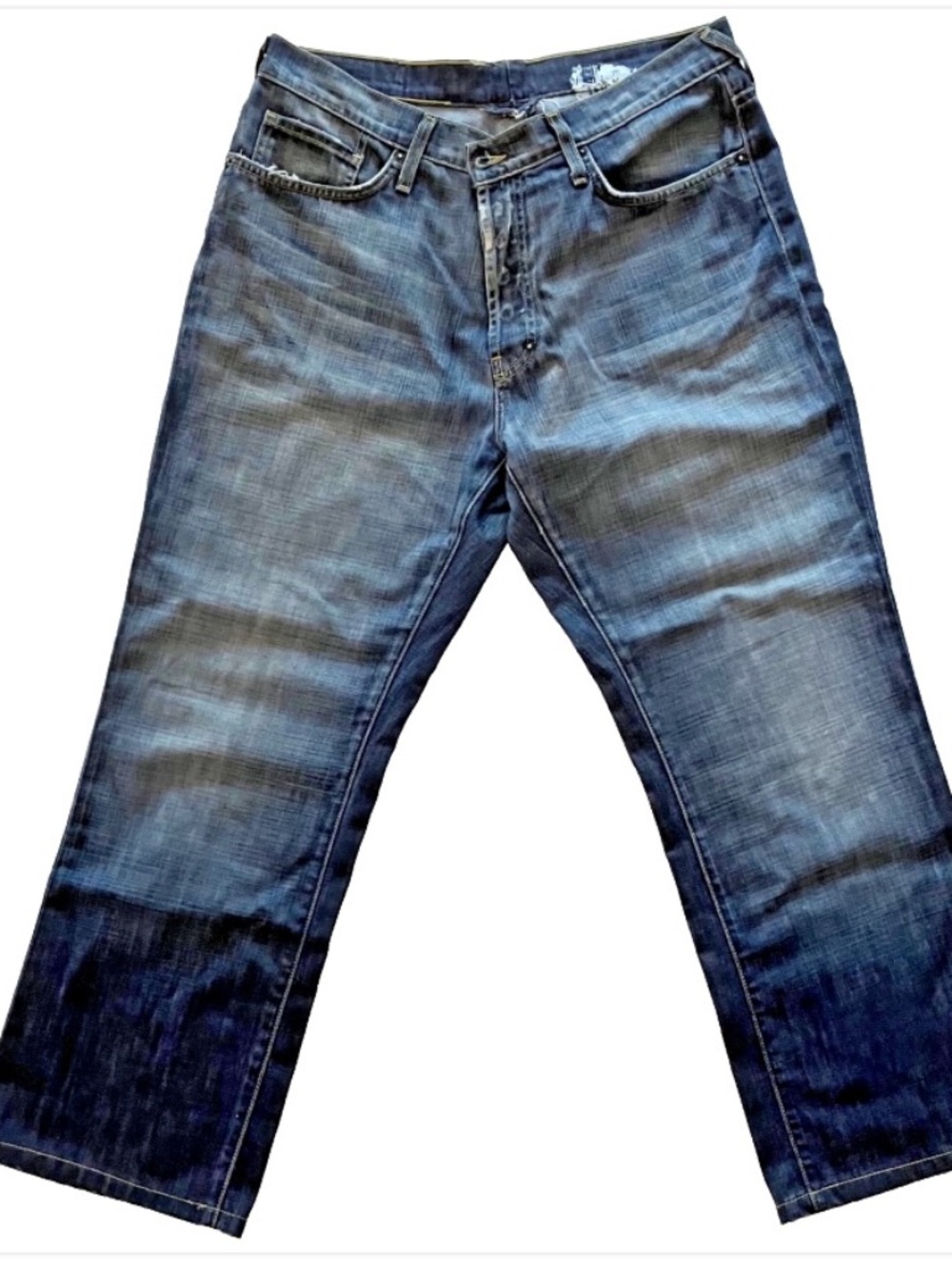 PRPS WRK SHOP Distressed Button-Fly Jeans 37 x 28